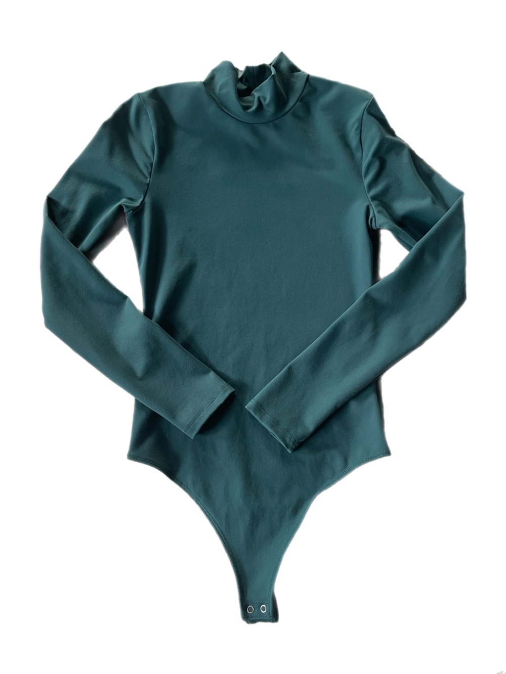 Abercrombie & Fitch Green Long-Sleeve Mock Neck Bodysuit